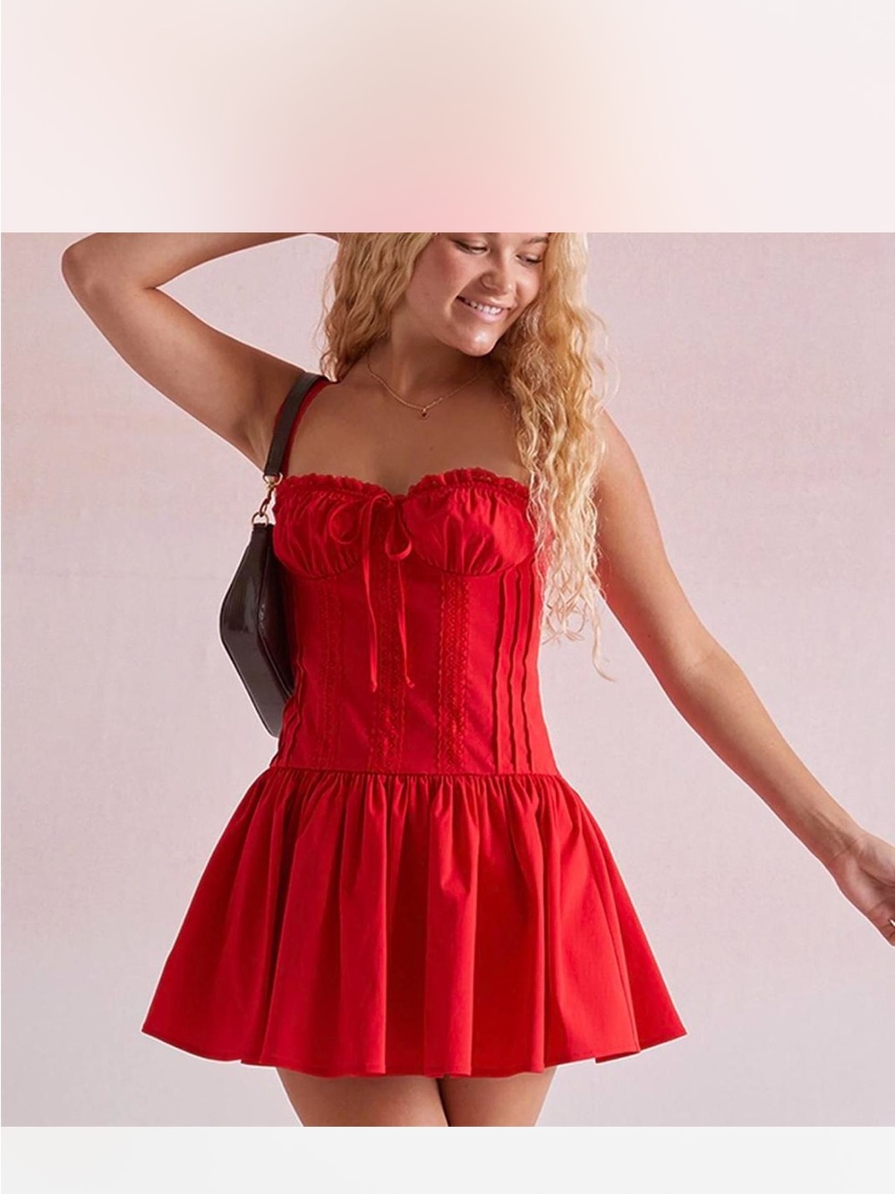 PacSun Red Strapless Corset Mini Dress